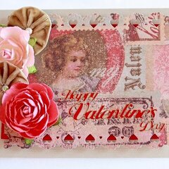 Victorian flowers Happy Valentine's Day card