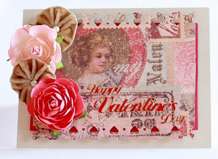 Victorian flowers Happy Valentine&#039;s Day card