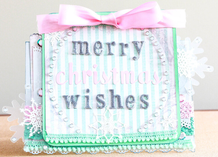 Pastel hued Merry Christmas Wishes card