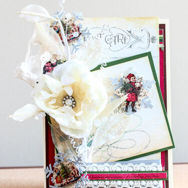 Victorian inspired shabby chic layered Christmas card