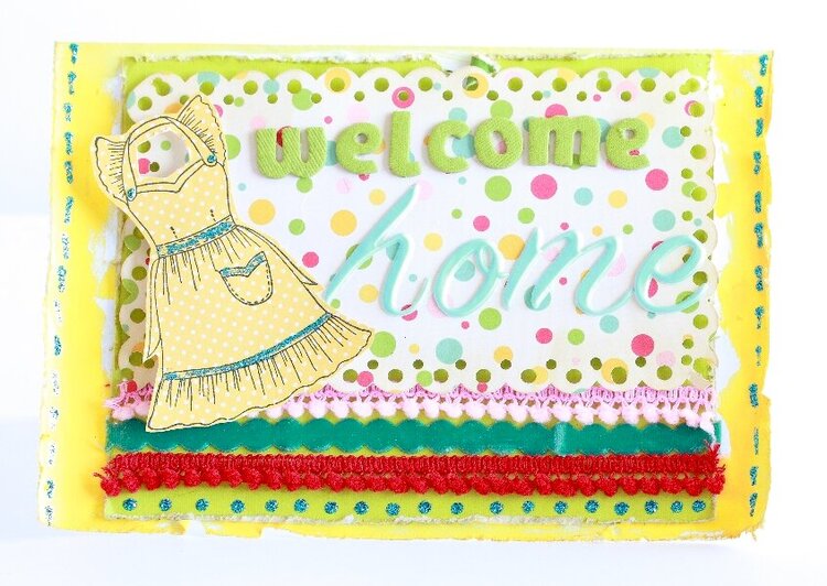 Welcome home apron card