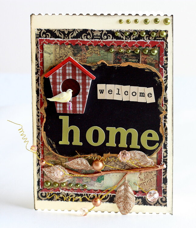 Welcome home birdhouse card