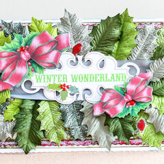 Winder Wonderland holly leaf filled Christmas card
