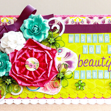 Wishing You a Beautiful Birthday flower filled card