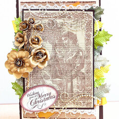 Wishing you a Merry Christmas large stamped image card