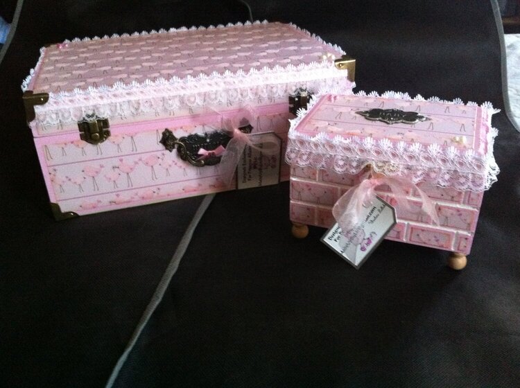 &quot;Baby Girl&quot; personalized Hope chest with matching music box