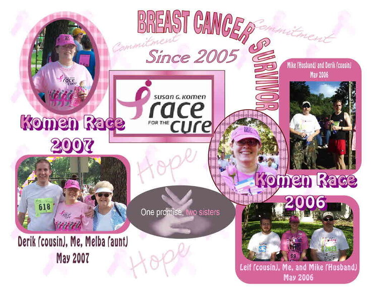 Breast Cancer Survivor scrapbook page