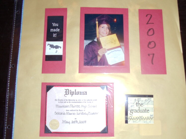 Seleania&#039;s graduation diploma