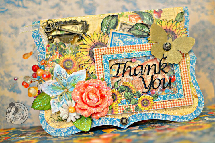 Graphic 45 - Thank you card