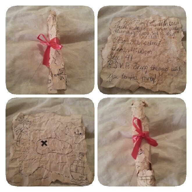 Treasure Map invitations for my son&#039;s 3rd bday party