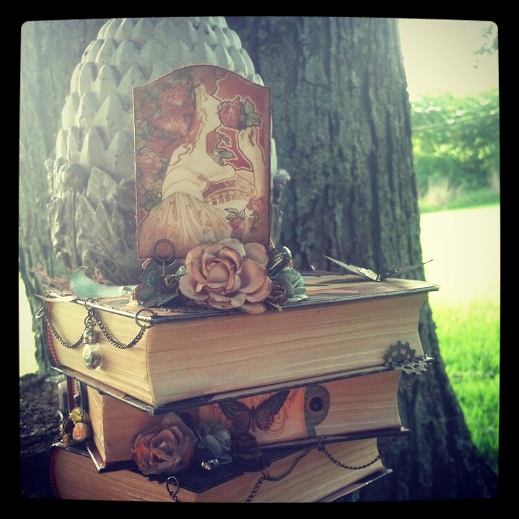 Altered Book stack for Dawn