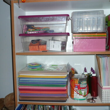 scrapbook shelf