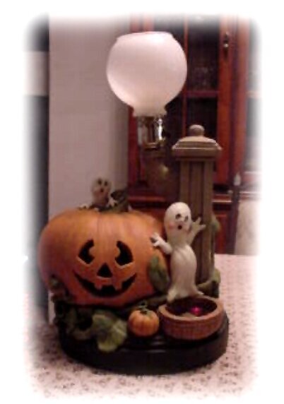 Halloween Lamp Ghost &amp; Barrel