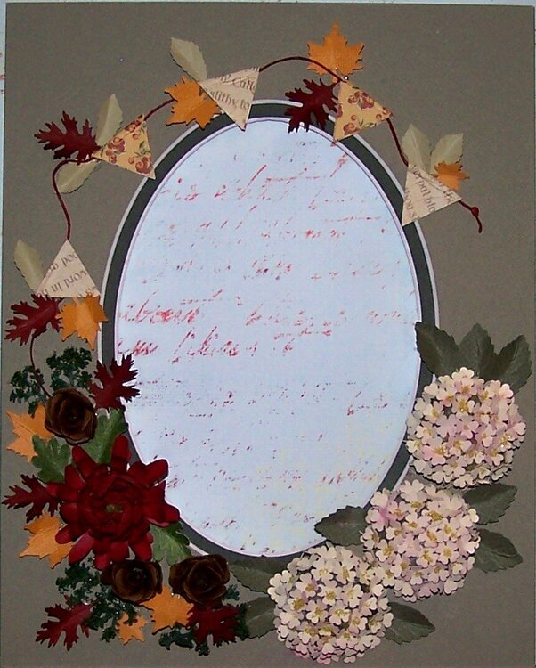 Frame with flowers from punches. Size is 5X7 photo frame.