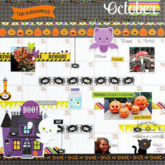 Boos & Brews October Calendar Layout - Doodlebug