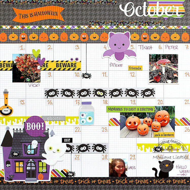 Boos &amp; Brews October Calendar Layout - Doodlebug