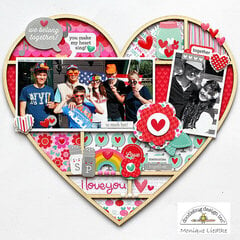 Wood Veneer Heart with Doodlebug's Sweet Things collection.