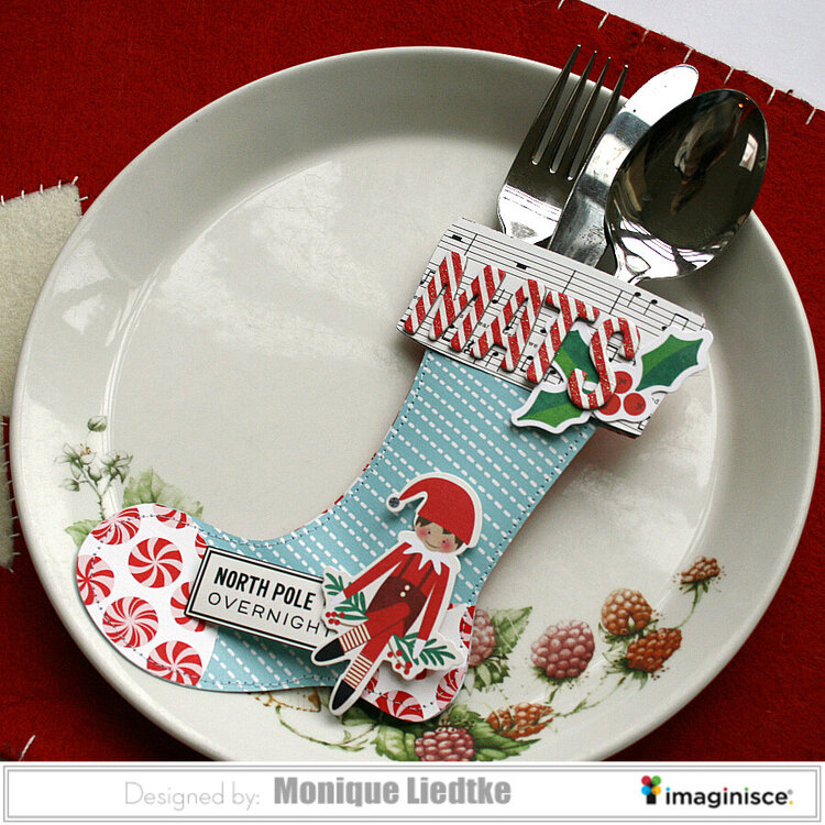 Pebbles Christmas Utensil Stocking