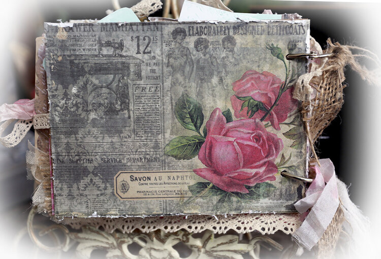 Sew Shabby Chic Mini Album *Scraps Of Darkness* August Kit~Weathered &amp; Worn