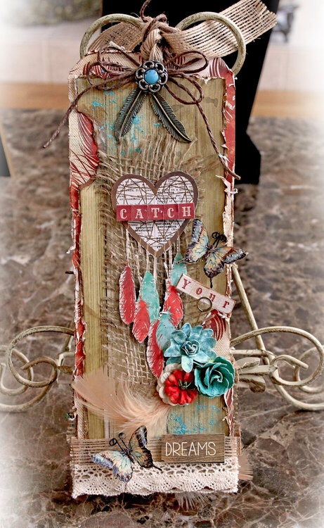 Dream Catcher Oversized Tag Pocket *Scraps Of Darkness* January Kit~Karen&#039;s Valentine