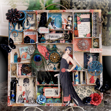 Graphic 45 Couture Altered Printer Tray *Scraps Of Darkness* January Kit~Style &amp; Sophistication