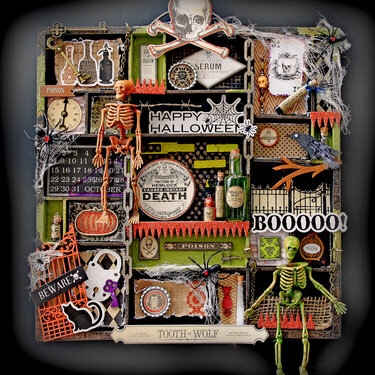 Halloween Altered Printer Tray **SCRAPS OF DARKNESS** October Kit-Morticia&#039;s Wish
