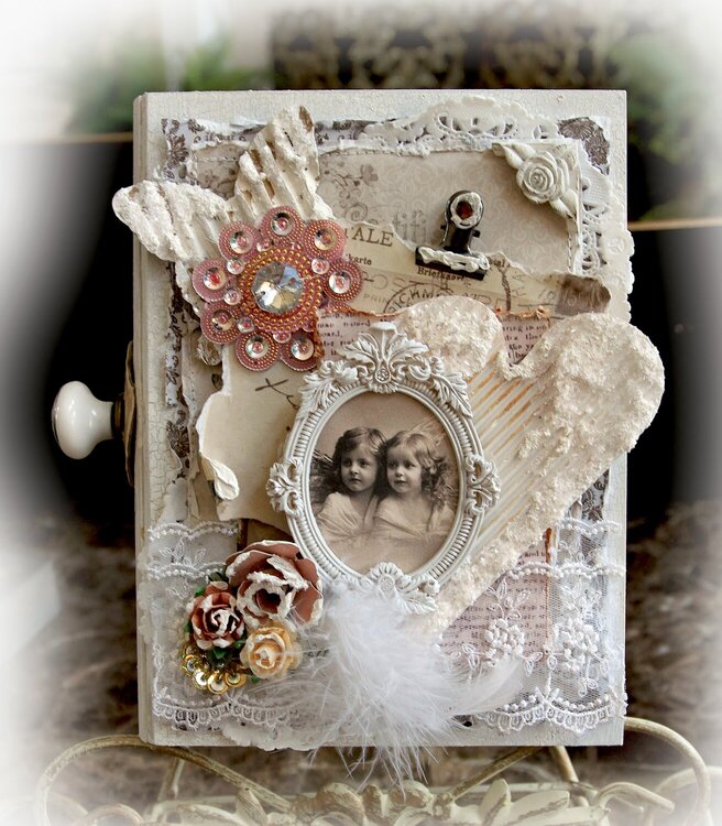 Heavenly Whispers Altered Wooden Book Box *Inkido*