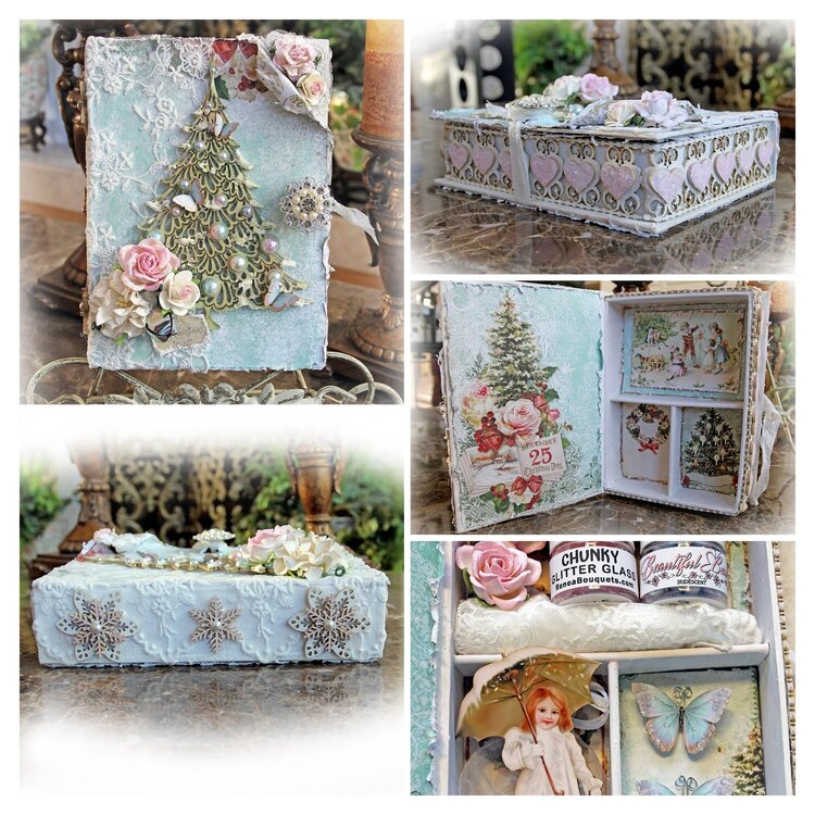 Shabby Christmas Embellishment Box *Reneabouquets*