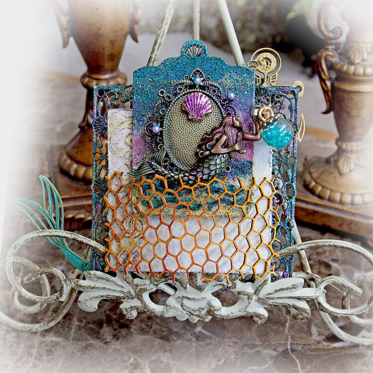 Mermaid ATC With Shaker Box Holder *Reneabouquets*