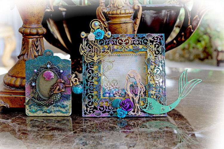 Mermaid ATC With Shaker Box Holder *Reneabouquets*