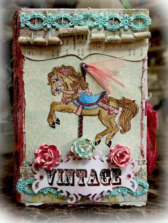 Carousel Horse Mini Altered Book Box *The Rubber Cafe* **SCRAPS OF ELEGANCE**
