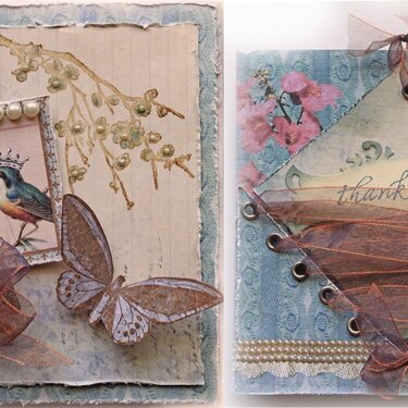 Song Bird Card Front &amp; Back View *The Rubber Cafe* **SCRAPS OF ELEGANCE**