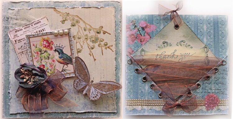 Song Bird Card Front &amp; Back View *The Rubber Cafe* **SCRAPS OF ELEGANCE**