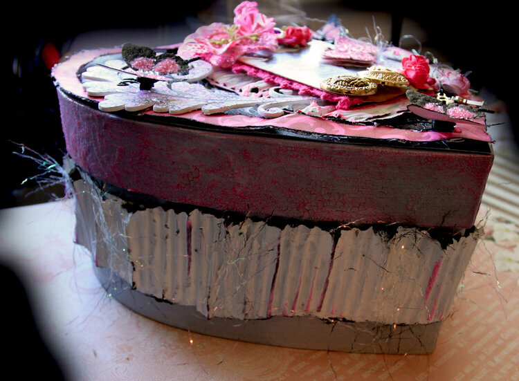 Altered Valentine Box-Side View **Berry Bleu Pages And Tags** SCRAPS OF DARKNESS**