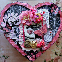 Altered Valentine Box **Berry Bleu Pages And Tags** **SCRAPS OF DARKNESS**