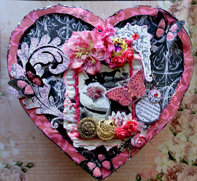 Altered Valentine Box **Berry Bleu Pages And Tags** **SCRAPS OF DARKNESS**
