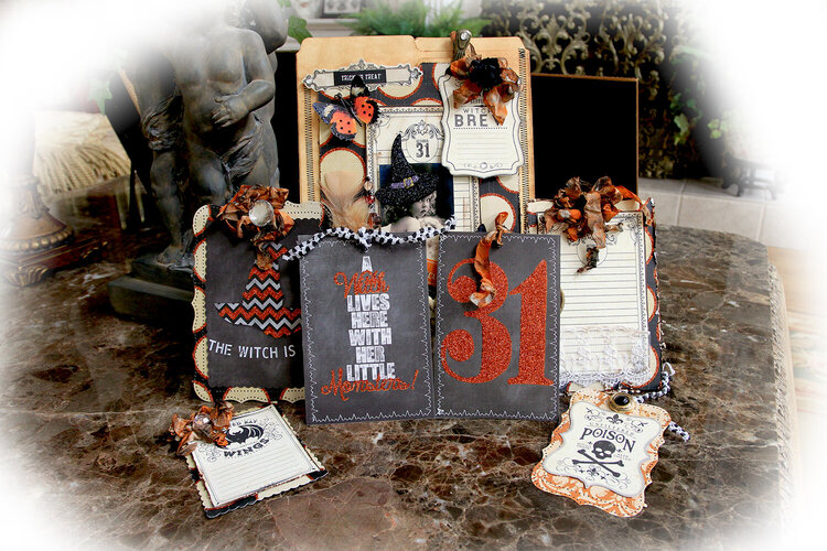 Witch&#039;s Brew File Folder Tag Album **Scraps Of Darkness** October Kit Gothic