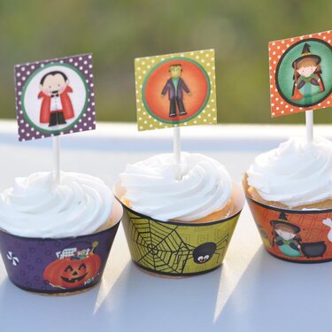 Trick or Treat Cupcake Wrappers &amp; Toppers