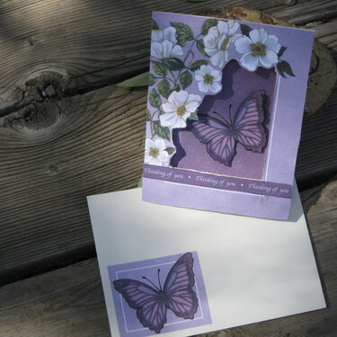 Dogwood blossom &amp; Butterfly card