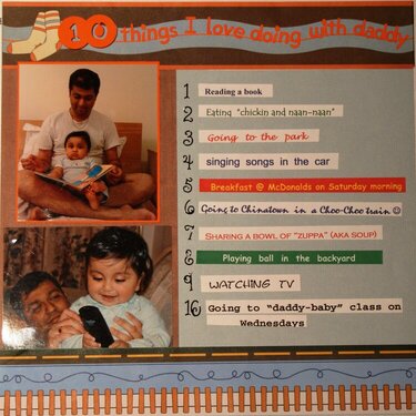10 things I love doing with daddy