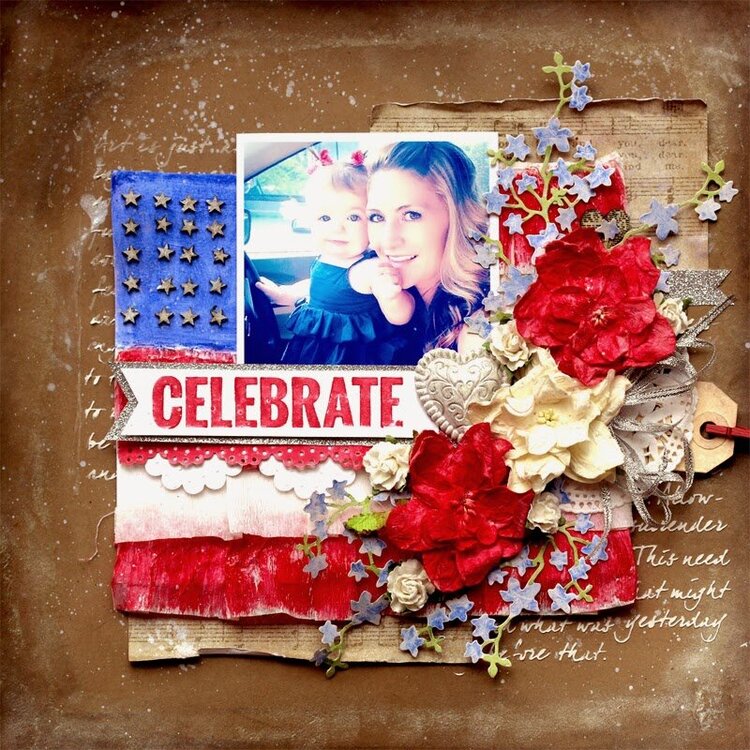 Celebrate 4th Mixed Media Layout