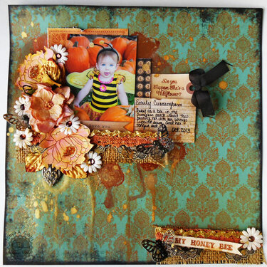 Honey Bee Layout - Mixed Media