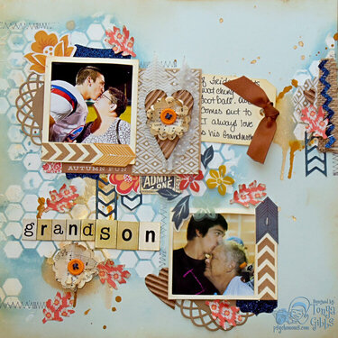 Persimmon - Mixed Media Layout Grandson