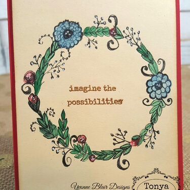 Hand Drawn Doodle Wreath Card