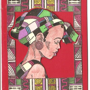 African Woman Profile Note Card