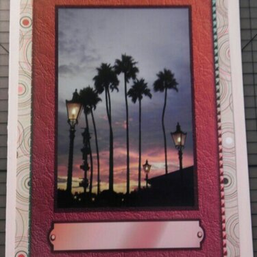 Photo card -- Sunset  at WDW/Epcot