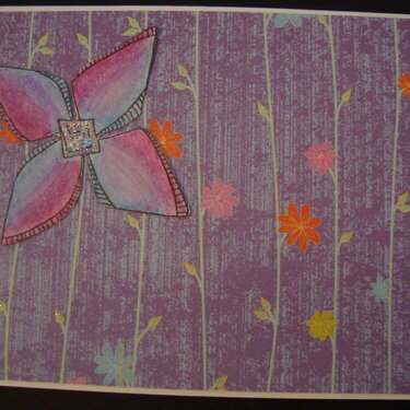 Flower Card -- Water Color Pencils Used