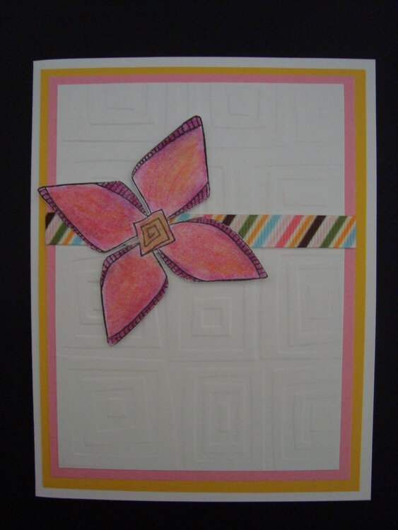 Embossed Card -- Flower