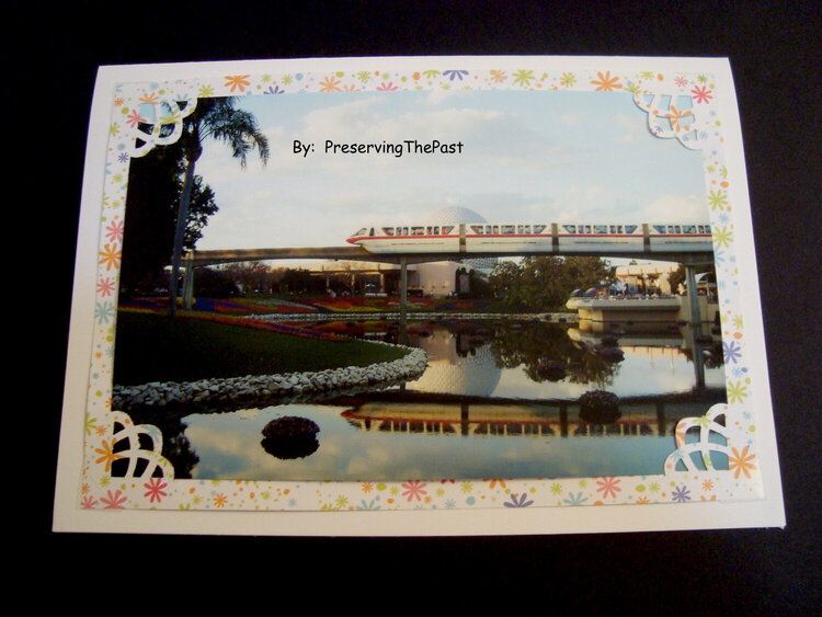 Photo Card -- Reflection of Monorail at Epcot