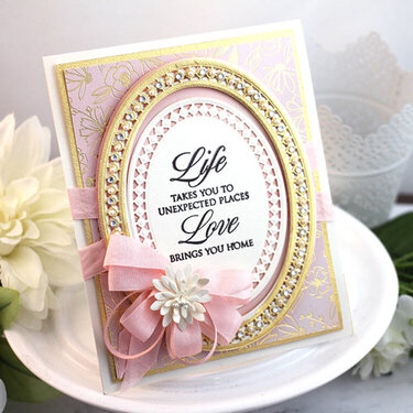 Pretty in pink card made with Candlewick Ovals